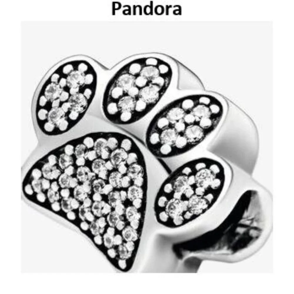Pandora Sparkling Paw Print Charm